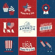 Independence Day Cards Set