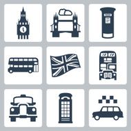 Vector Great Britain London icons set