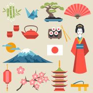 Japan icons and symbols set N4