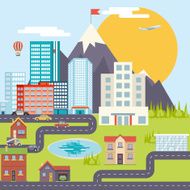 Urban Landscape City Real Estate Mountain Forest Cars Road Modern