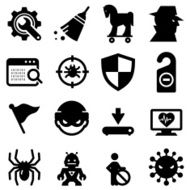 Spyware and Malware Icons - Black Series