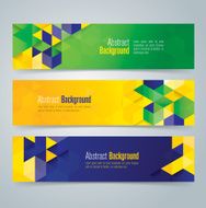 Vector geometric banner in Brazil flag concept N3
