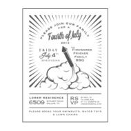 Vintage 4th of July Independence Day invitation card N4