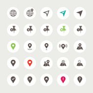 Set of isolated navigation icons