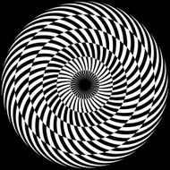 Black and white spiral optical illusion background