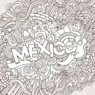 Mexico doodles elements background N2