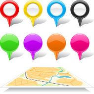 Set of markers and abstract map