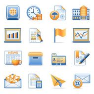 Business icons set 5 Blue orange series