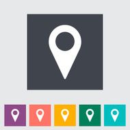 Map pointer flat single icon