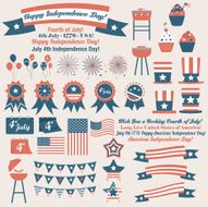 Retro American July 4th Independence Day elements N2