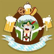 Oktoberfest beer party happy cartoon