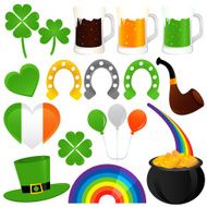 Vector Icons Saint Patrick&#039;s Day cold beer