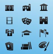 black style icon set culture and events