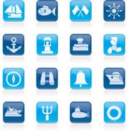 Marine sea and nautical icons N5