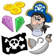 Pirate collection 5 on white background