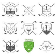 Set of vintage golf labels badges and emblems N3