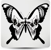 Butterfly skull Vector illustration