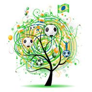 The world cup tree brasilian flag