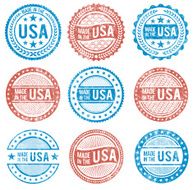 Made in the USA patriotic Grunge vector icon set