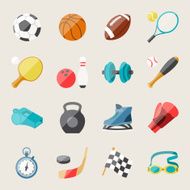 Set of sport icons in flat design style