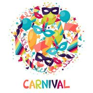 Celebration festive background with carnival icons and objects N9