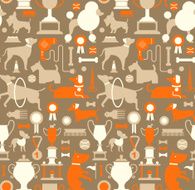 Background with dog silhouettes