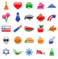 Glossy Holiday Icon Set