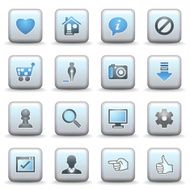 Basic web icons Gray and blue series