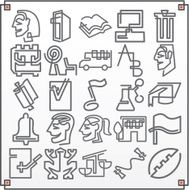 Continuous Line Icons University (Vector) N2