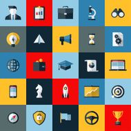 SEO and social media marketing flat design vector icons set