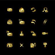 Gold e-mail icons