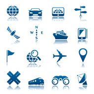 Navigation and transport icon set