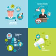 Elections icons flat decorative set
