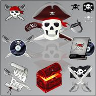 Piracy clipart icon set