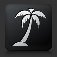 Black Square Button with Palm Tree Icon