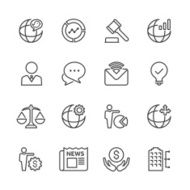 Line Globe Business Icon Set N2