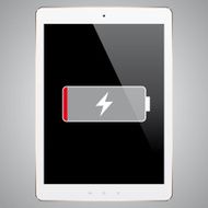 Digital Tablet Low Battery Vector