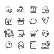 Shopping Icons Set - Line Series