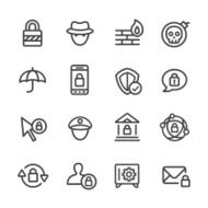 Privacy and Internet Security Icons - Line Series