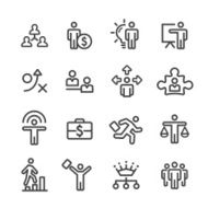 Human Resource Business and Strategy Icons - Line Series