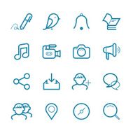 Vector social media icon information medium set