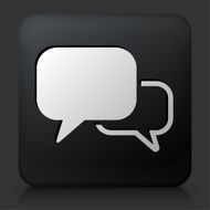 Black Square Button with Chat Bubbles Icon