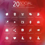 Social icons on blurred background