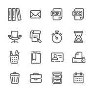 Office Work Icons Set - Line Series N2