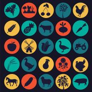 Set agriculture farming icons