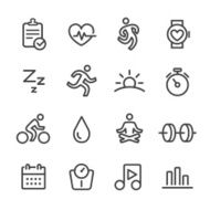 Fitness and Healthy Icons - Line Series