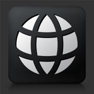 Black Square Button with Globe N2