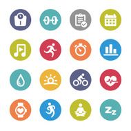 Fitness and Healthy Icons - Circle Series