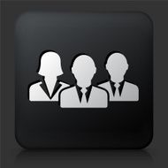 Black Square Button with Business Group Icon