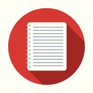 Flat Design Notebook Icon With Long Shadow